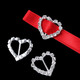 Heart Diamante Silver Slider Buckles - (Pack of 10)
